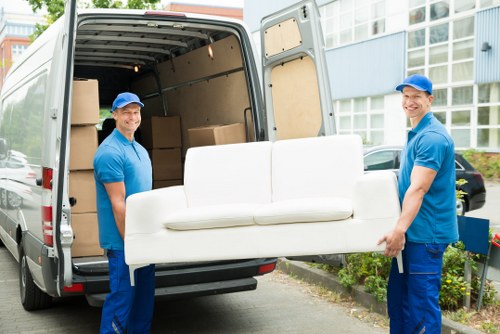 Van loading items for a move in Elephant and Castle