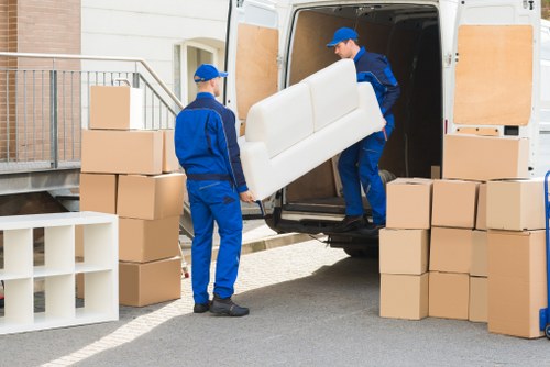 Packed moving van ready for a residential relocation in Elephantandcastle