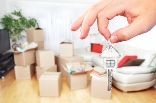 Moving truck serving a central London property